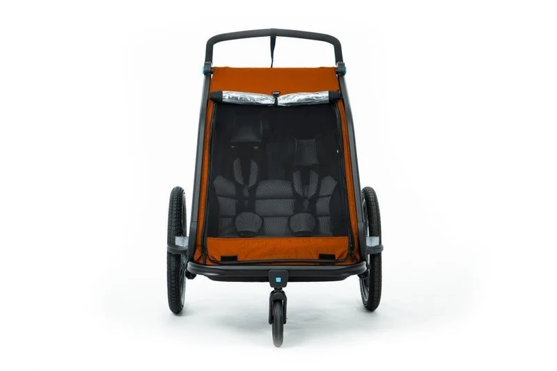 CUBE Kinder Fahrradanhänger Double CMPT X Actionteam gr grey'n'orange