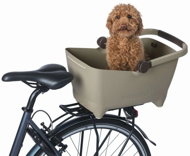 B-Ware - Basil Buddy MIK 2.0, Gepäckträgerkorb MIK für Hund/Tier biscotti brown (Gebrauchtware)
