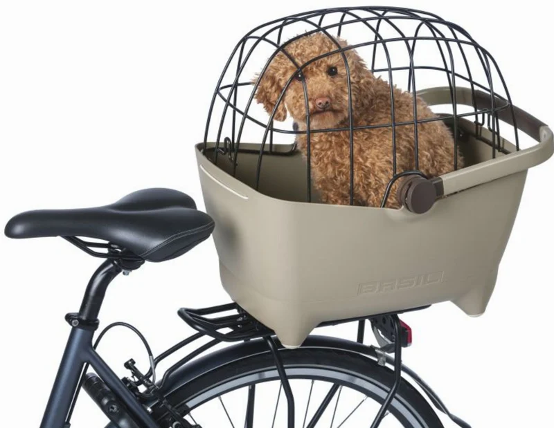 B-Ware - Basil Buddy MIK 2.0, Gepäckträgerkorb MIK für Hund/Tier biscotti brown (Gebrauchtware)