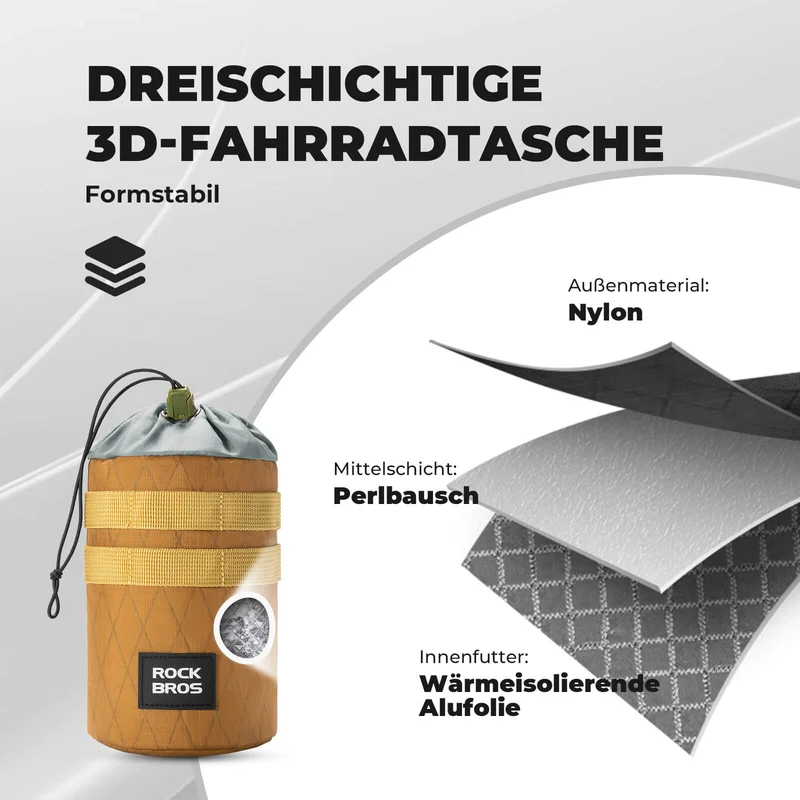 Fahrrad Lenkertasche 1.2L für Trinkflaschen Ø10 cm