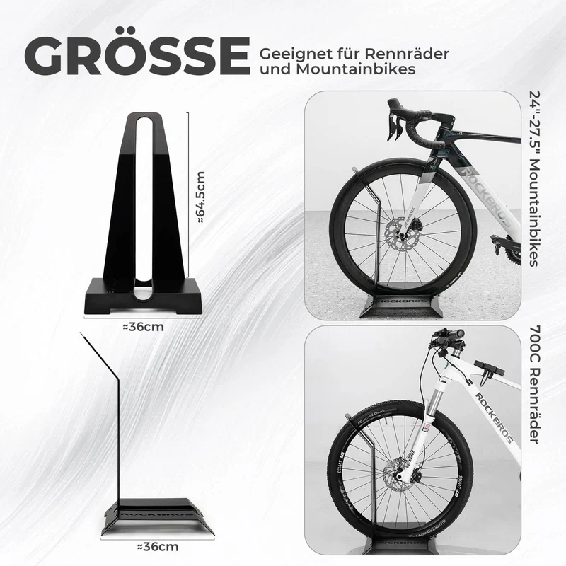Fahrradständer für 24–27,5 Zoll MTBs und 700C Rennräder