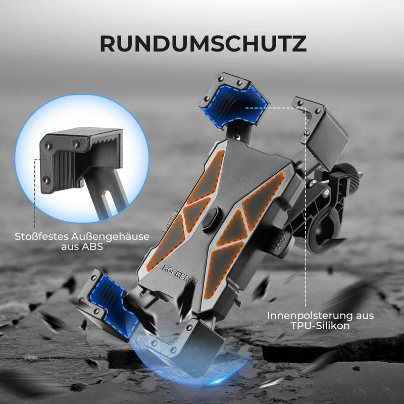 Fahrrad Handyhalterung 360° Drehbar für Handy 4.5~7.2"