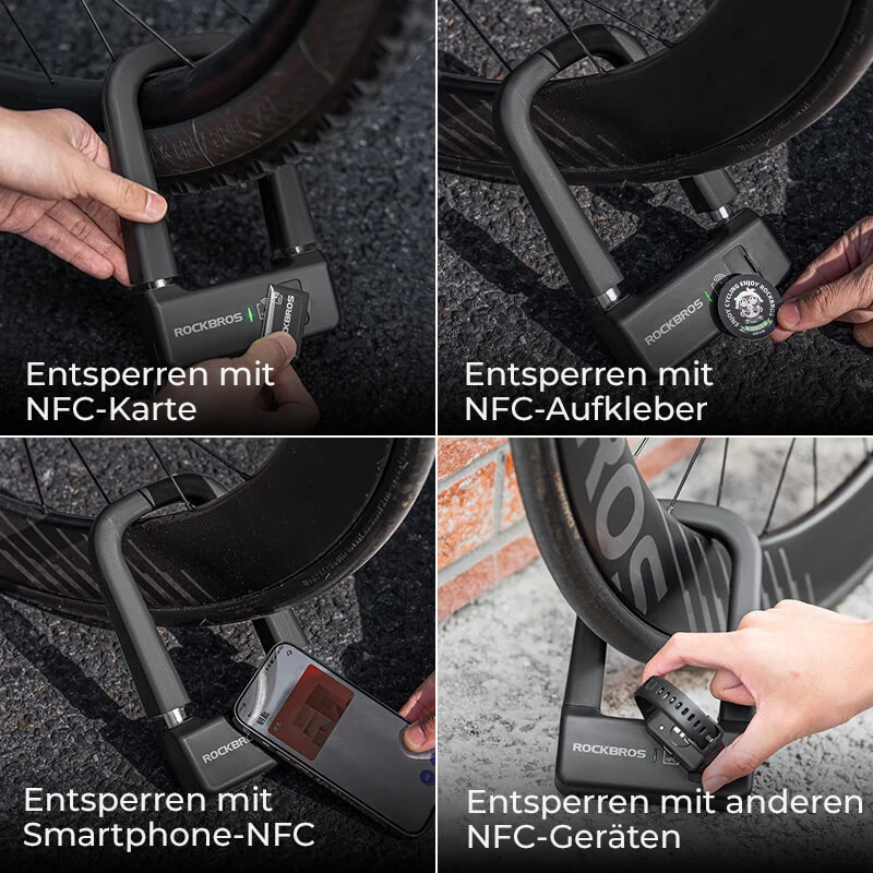 Intelligentes NFC Fahrradschloss Wasserdicht