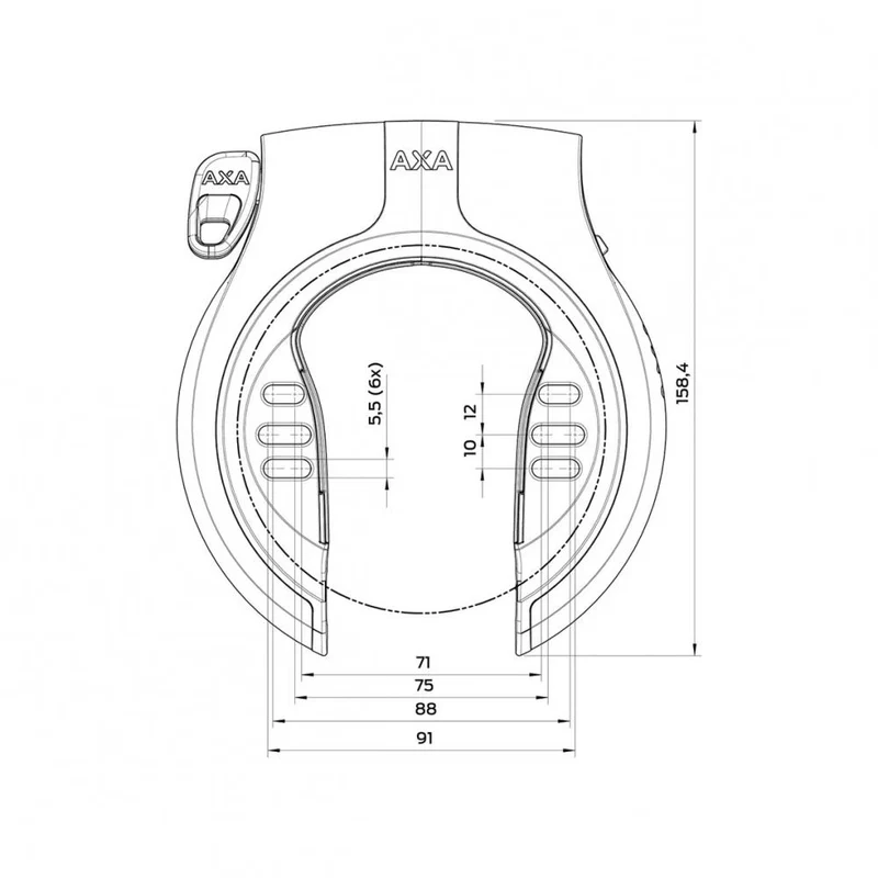 AXA Victory Retractable Rahmenschloss - Level 14, schwarz