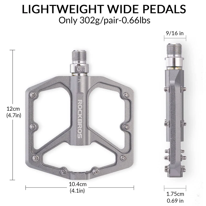 ROCKBROS Aluminium Platform Pedale 9/16 Zoll für MTB E-Bike Stadtrad