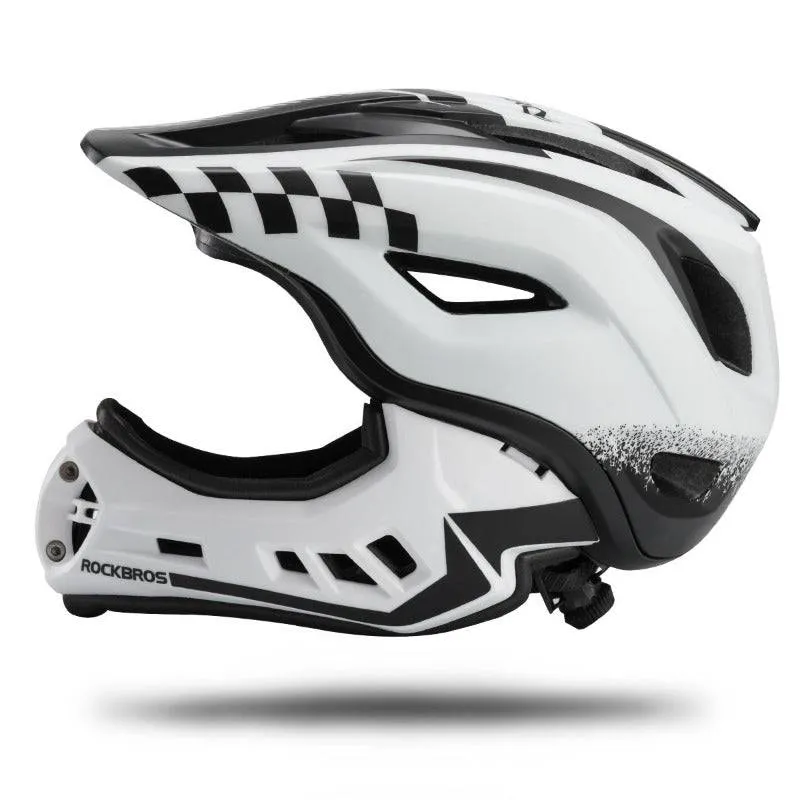 ROCKBROS Kinderhelm Integralhelm mit Abnehmbare Kinnschutz für Jungen/Mädchen