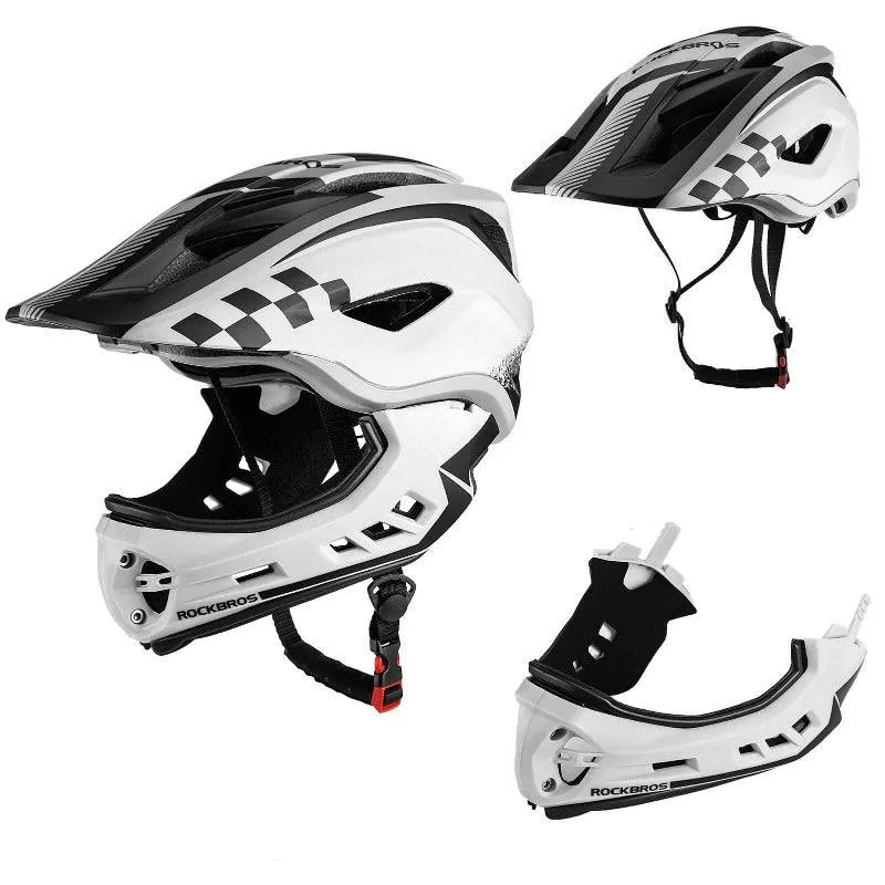 ROCKBROS Kinderhelm Integralhelm mit Abnehmbare Kinnschutz für Jungen/Mädchen