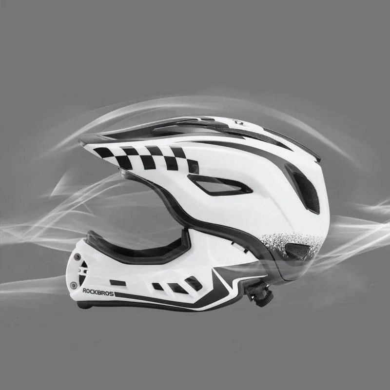 ROCKBROS Kinderhelm Integralhelm mit Abnehmbare Kinnschutz für Jungen/Mädchen