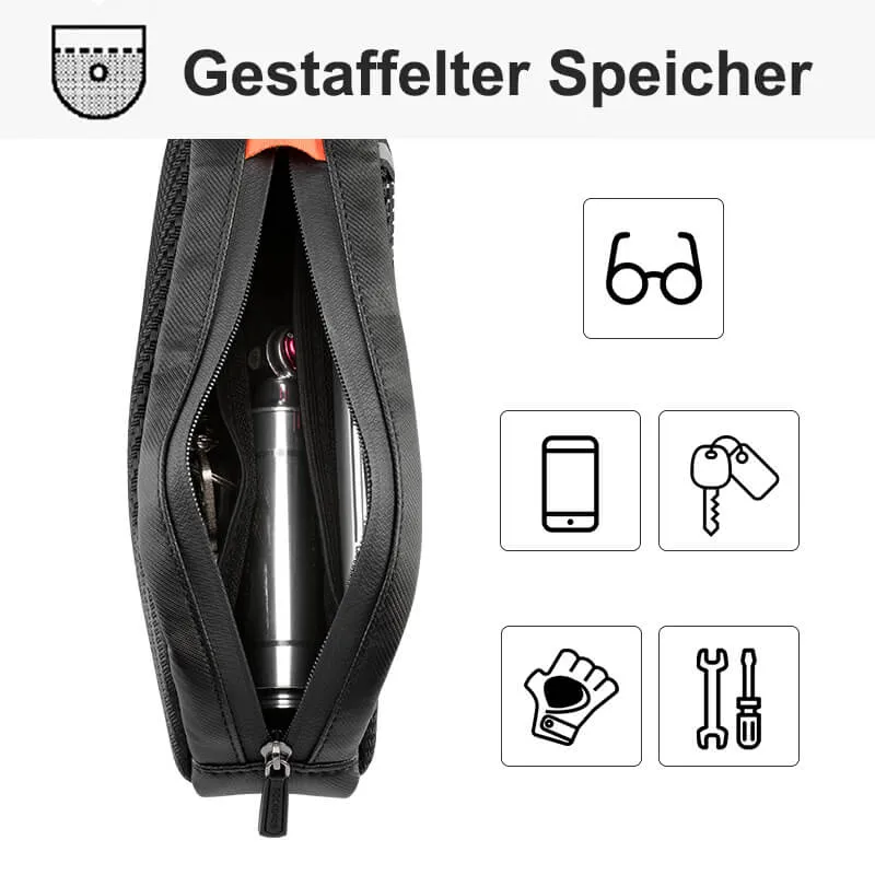 ROCKBROS Wasserdichte Rahmentasche Oberrohrtasche Schwarz 1L