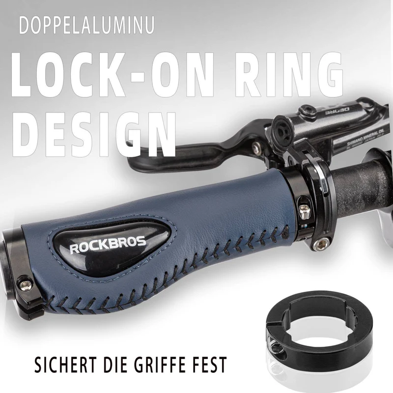 ROCKBROS Fahrradgriffe Ledergriffe für Lenker mit 22,2 mm Durchmesser