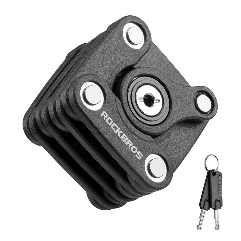 ROCKBROS Fahrradschloss Faltschloss 70 cm Lang Schwarz