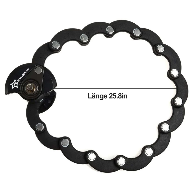 ROCKBROS Fahrradschloss Faltschloss 70 cm Lang Schwarz