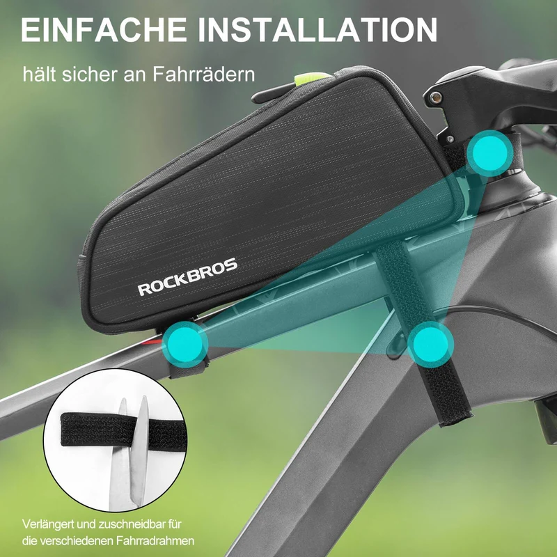 ROCKBROS Fahrrad Oberrohrtasche/Satteltasche 1,1L mit Innenfächern