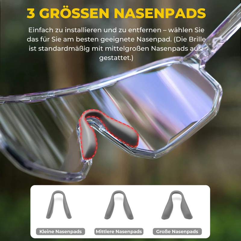 Polarisierte Unisex Fahrradbrille mit Wechsel-Nasenpads
