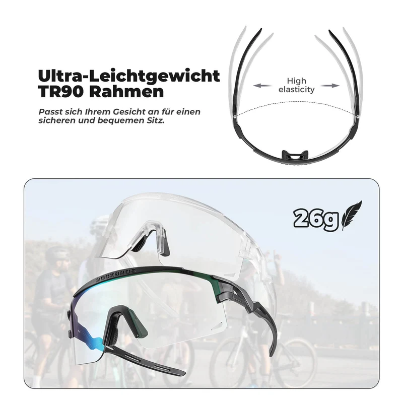 Winddichte Selbsttönende und Polarisierte Radbrille