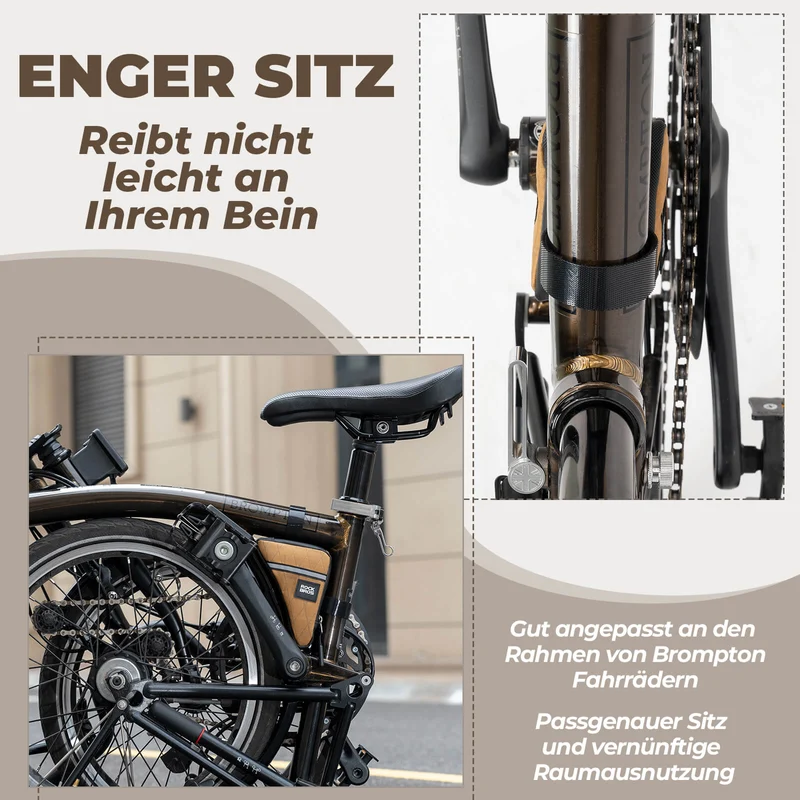 ROCKBROS Fahrradtasche Rahmentasche Dreiecktasche für Brompton 0,25/0,3L