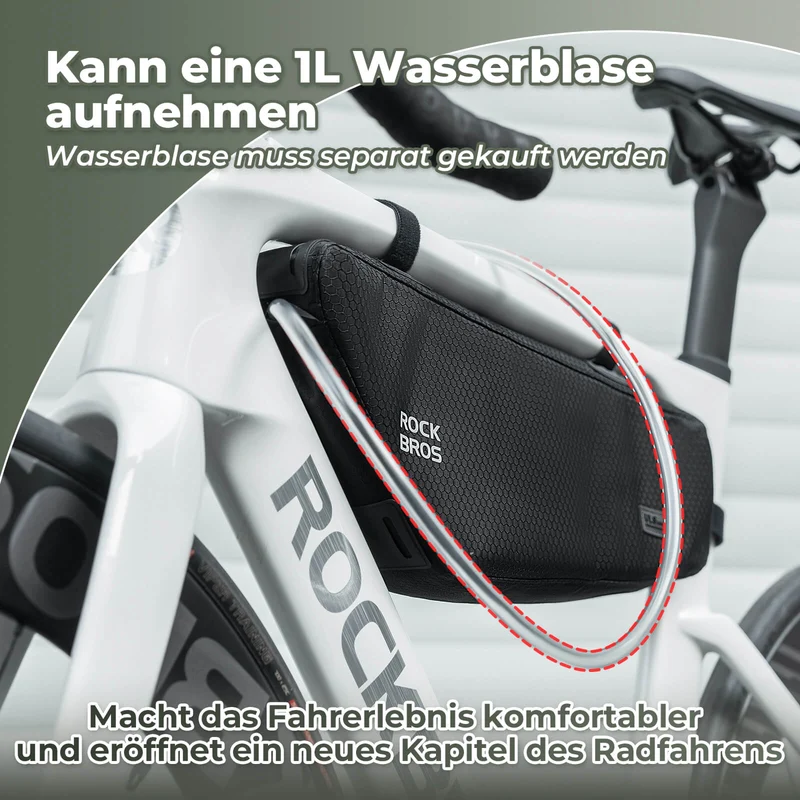 ROCKBROS Fahrrad Rahmentasche Dreiecktasche Wasserabweisend 2,9L Schwarz