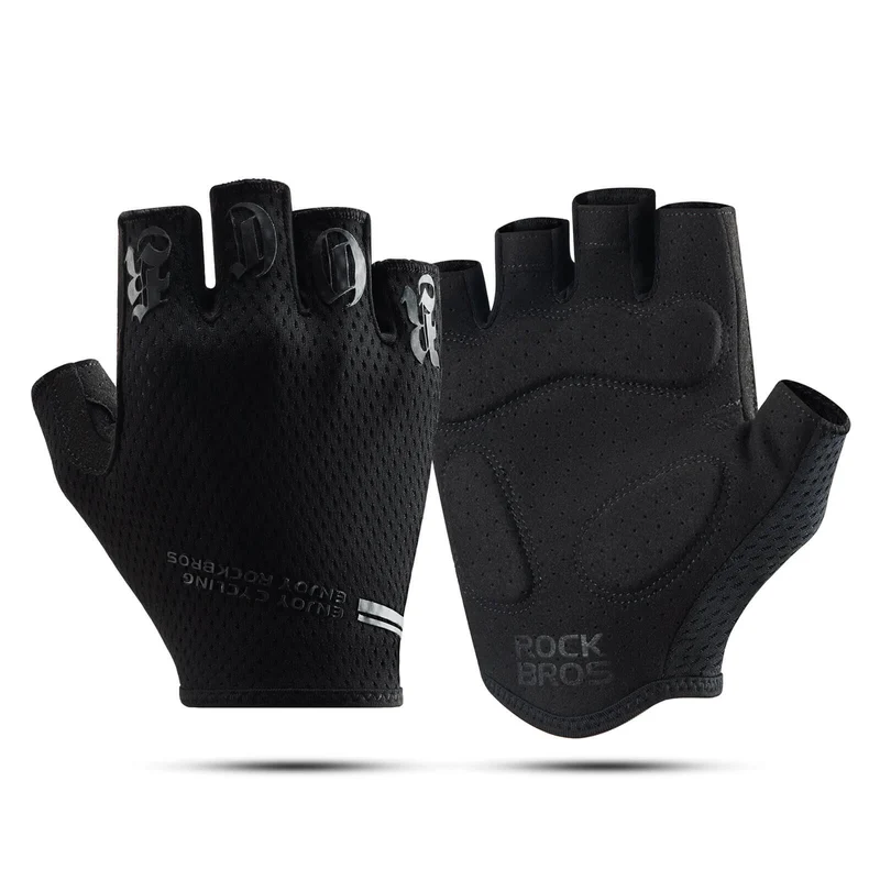 ROCKBROS Fahrrad Handschuhe Halbfinger rutschfest Stoßdämpfende Sommer