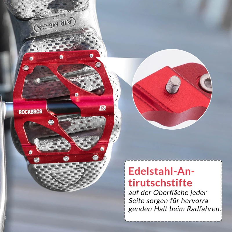 ROCKBROS Aluminium Pedale Leicht Staubdicht mit Antirutschstiften