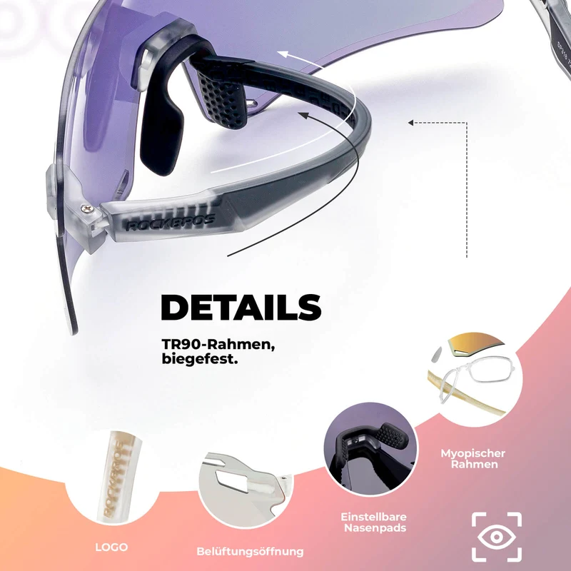 Aerodynamische und Windabweisende Sportbrille