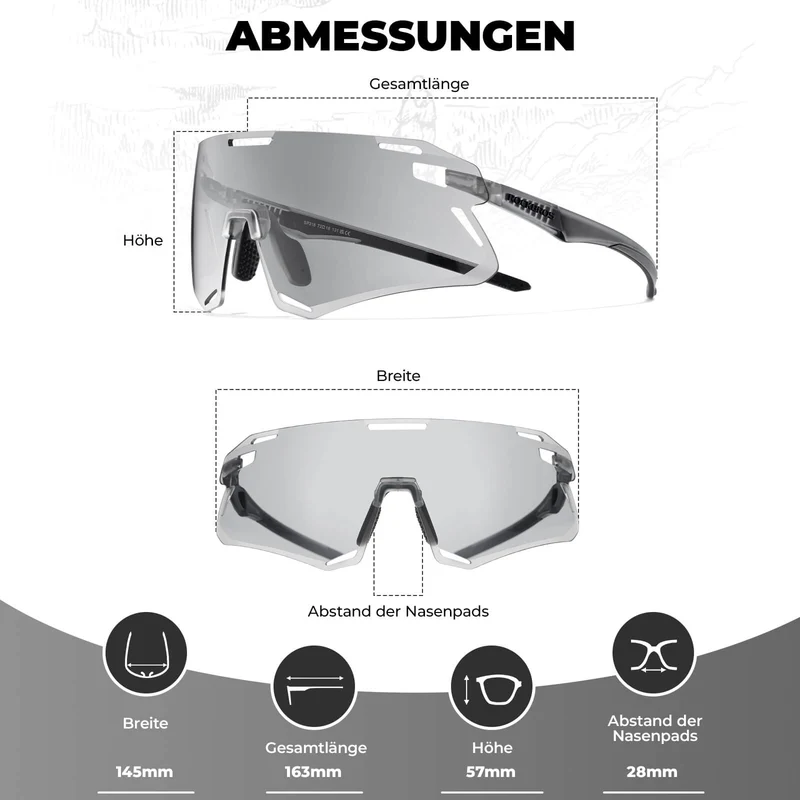 Aerodynamische und Windabweisende Sportbrille