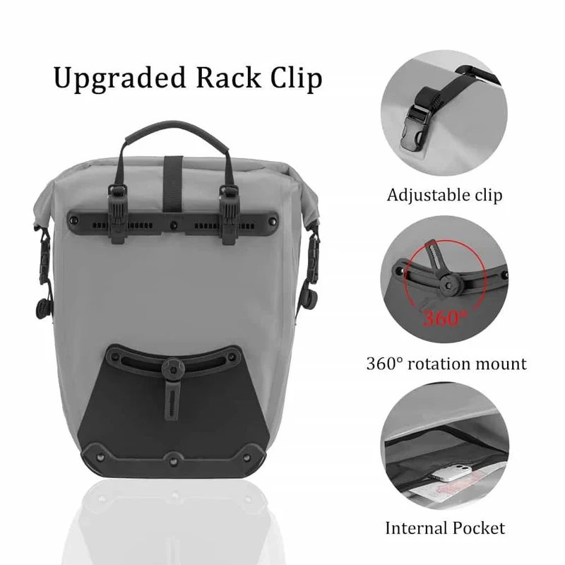ROCKBROS Gepäckträgertasche 25L-32L 100 % wasserdicht mit Tragegriff