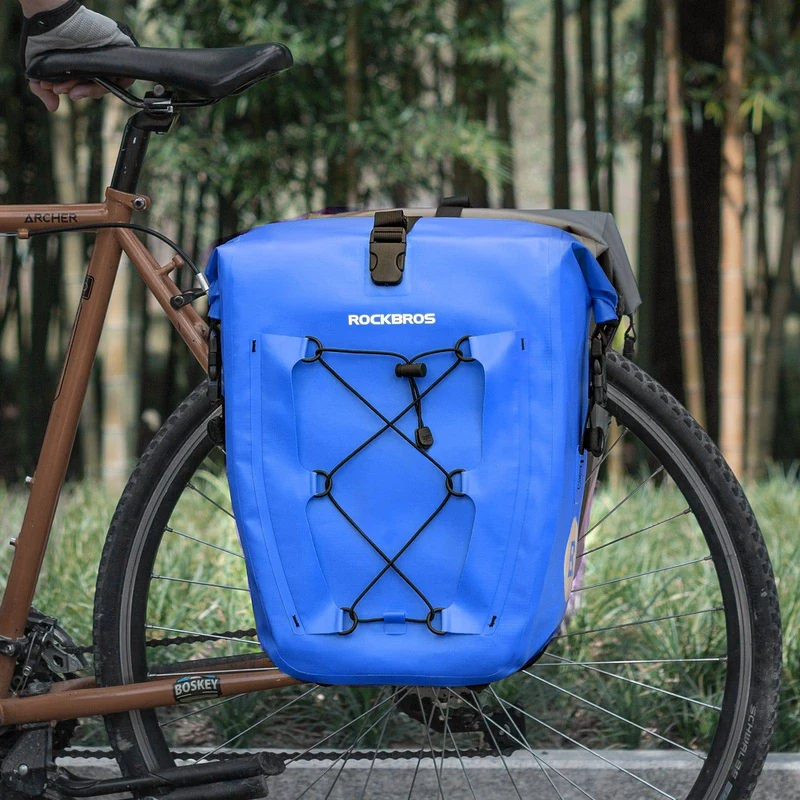 ROCKBROS Gepäckträgertasche 25L-32L 100 % wasserdicht mit Tragegriff