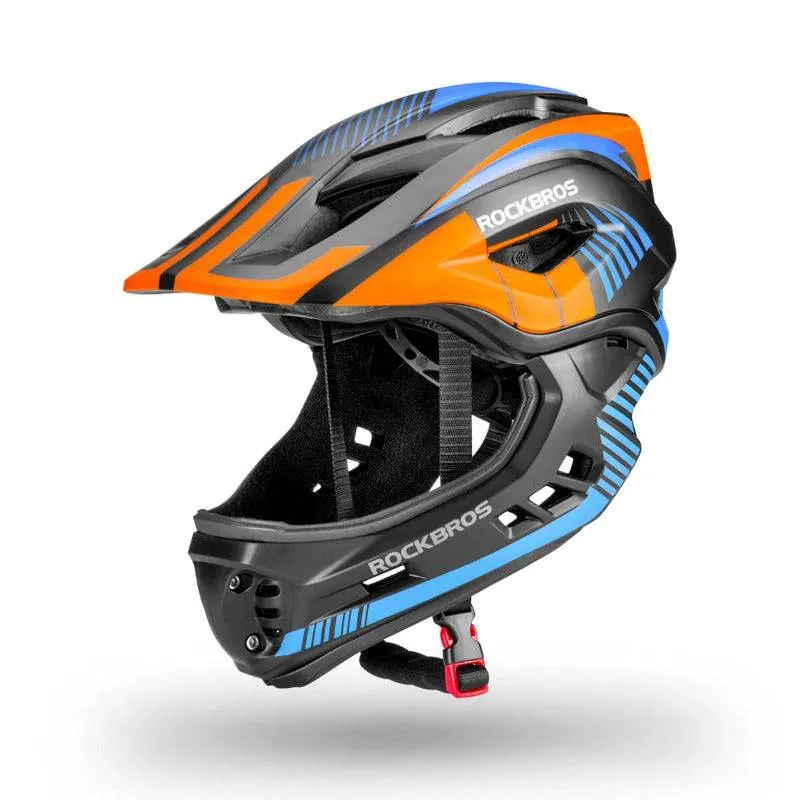 ROCKBROS Kinder helm Integriert Fahrradhelm mit Abnehmbarem Kinnschutz