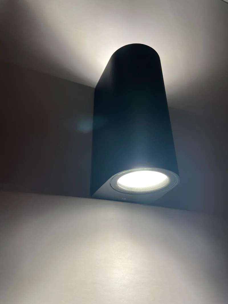 Wandleuchte rund hoch Up&Down-Licht IP65 – Fassung GU10, wasserdicht IP65, Kabellänge 30 cm