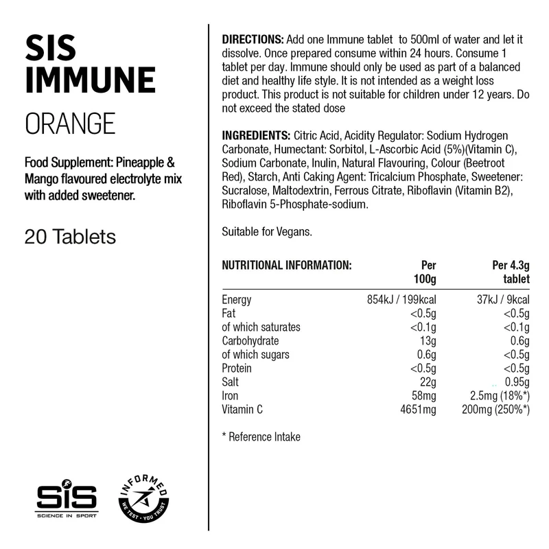SIS GO Immun-Tabletten 20x4.3g Orange