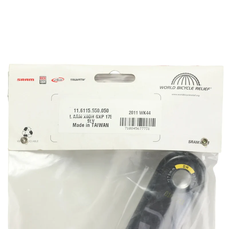 SRAM X0 DH Kurbelarm links GXP 175 mm Carbon schwarz silber