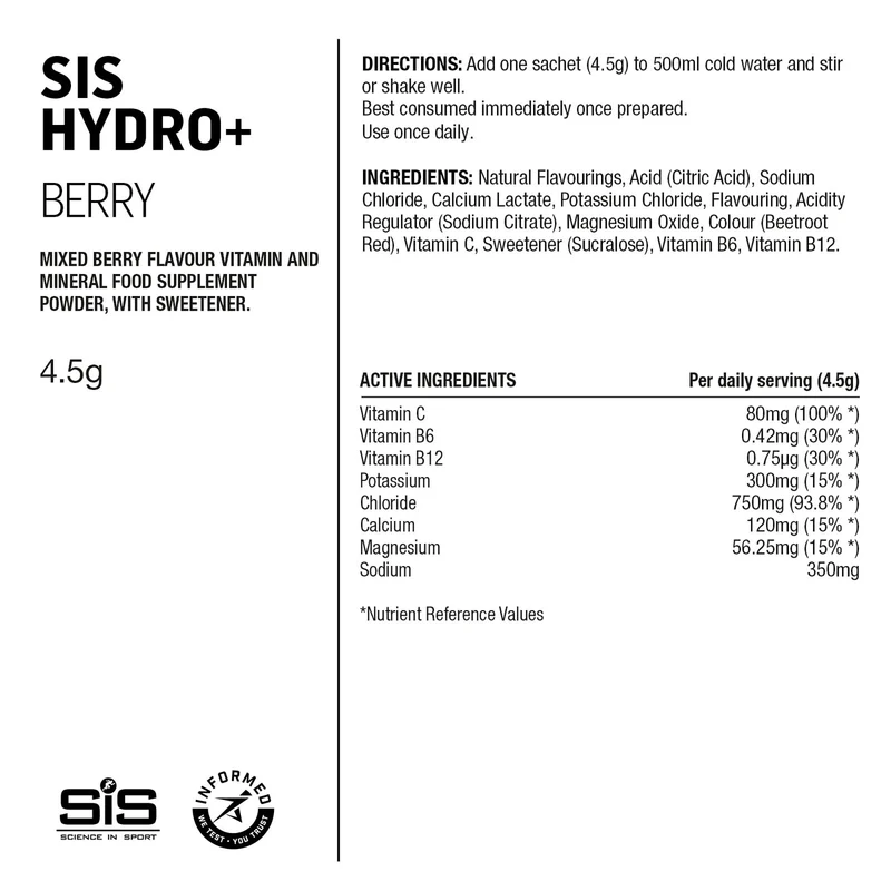 SIS GO Hydro+ Hydrationspulver 6x4.5g Beeren