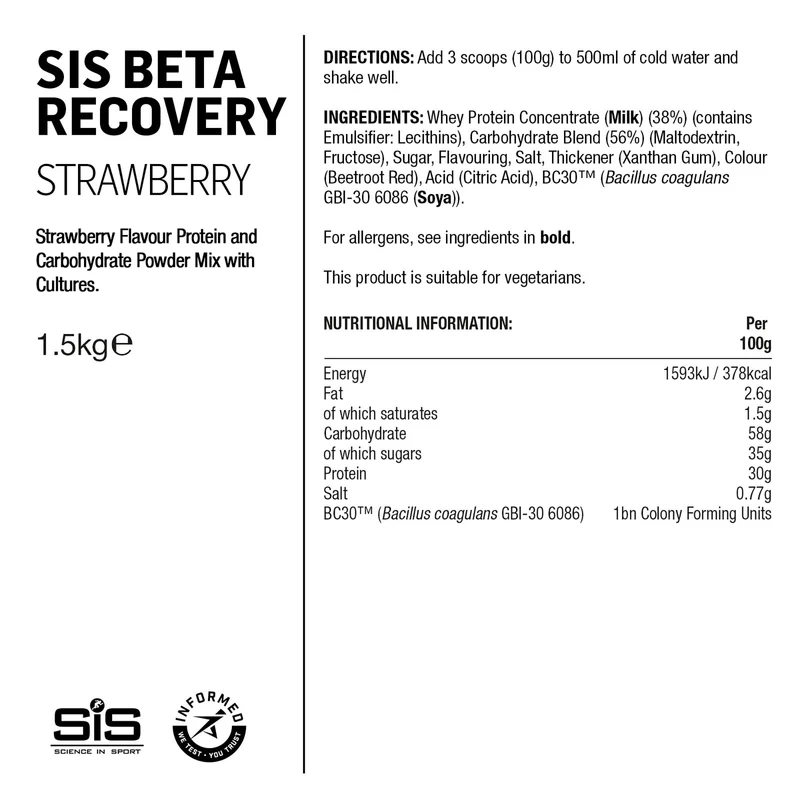 SIS BETA Fuel Regenerationspulver 1.5kg Erdbeere