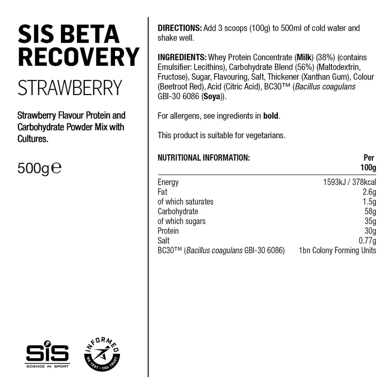SIS BETA Fuel Regenerationspulver 500g Erdbeere