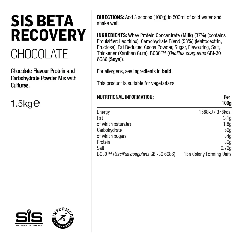 SIS BETA Fuel Regenerationspulver 1.5kg Schokolade