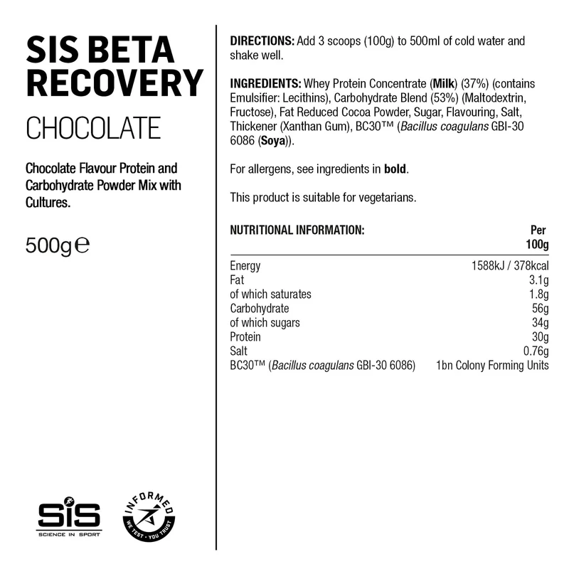 SIS BETA Fuel Regenerationspulver 500g Schokolade