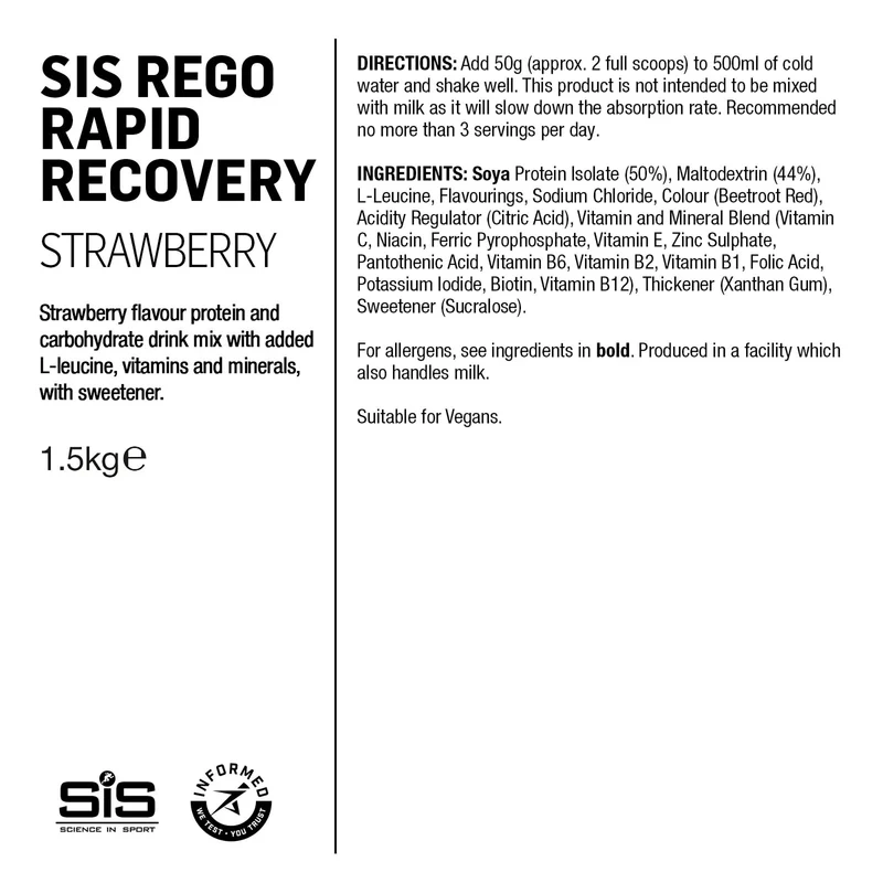 SIS REGO Schnelles Regenerationspulver 1.5kg Erdbeere