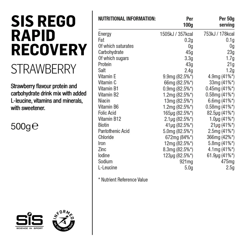 SIS REGO Schnelles Regenerationspulver 500g Erdbeere