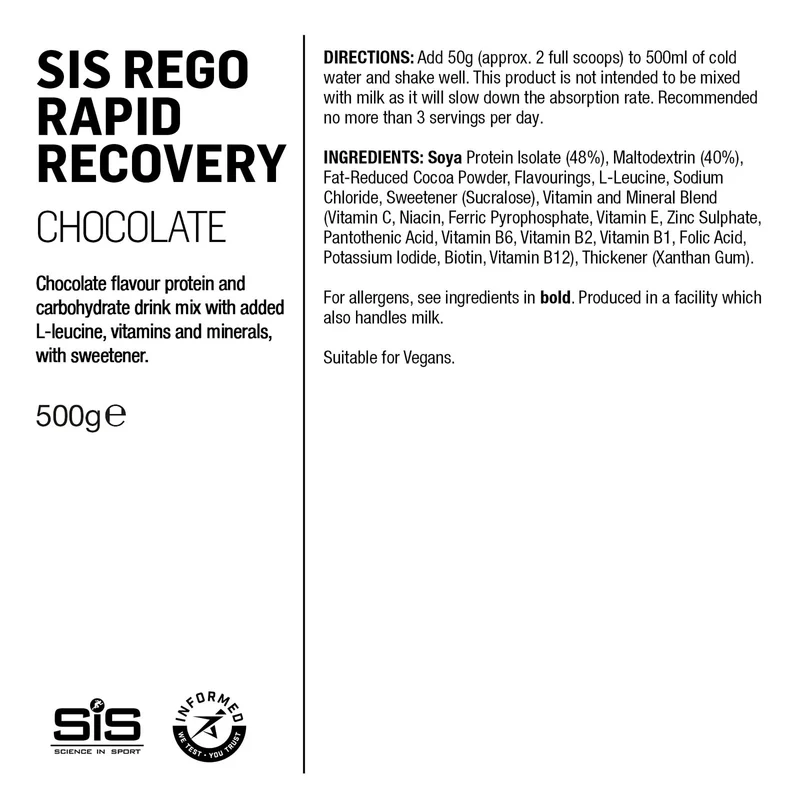 SIS REGO Schnelles Regenerationspulver 500g Schokolade