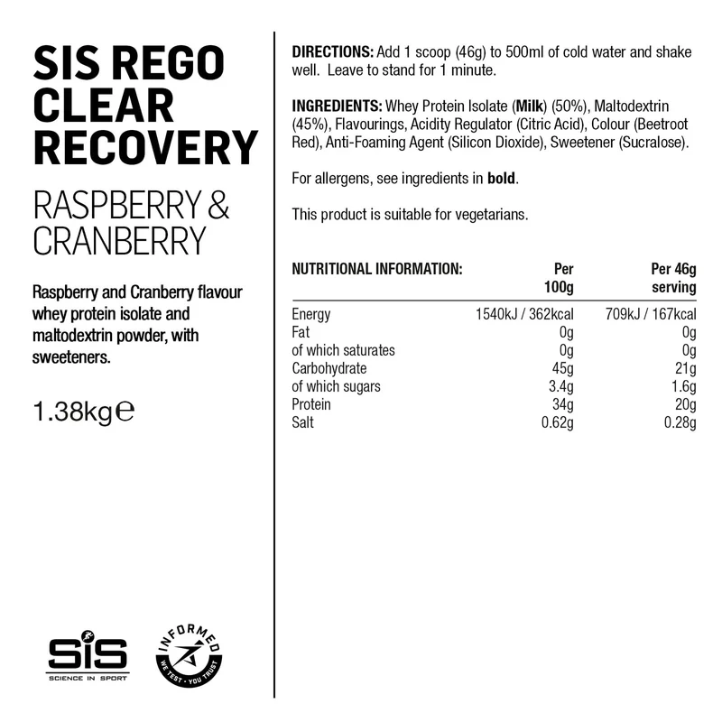 SIS REGO Clear Regenerationspulver 1.38kg Himbeere/Cranberry