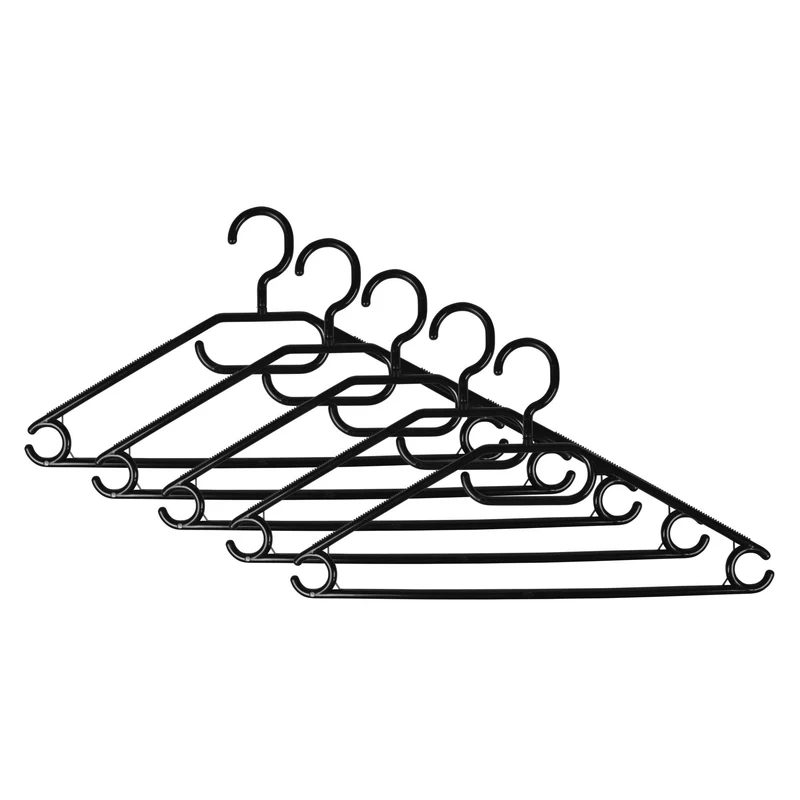 Kleiderbügel Kunststoff 5-tlg. schwarz – Breite 40,5 cm, 40,5 cm