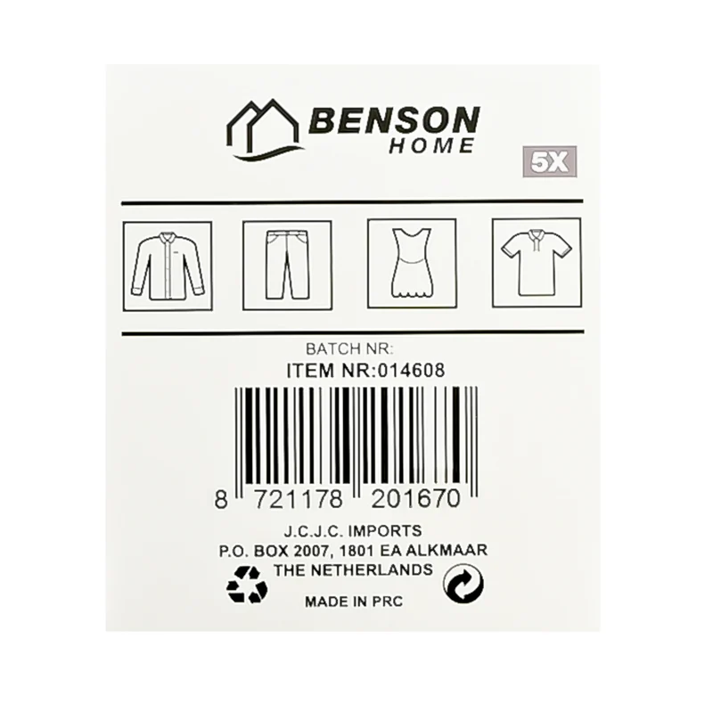 Kleiderbügel Kunststoff 5-tlg. schwarz – Breite 40,5 cm, 40,5 cm