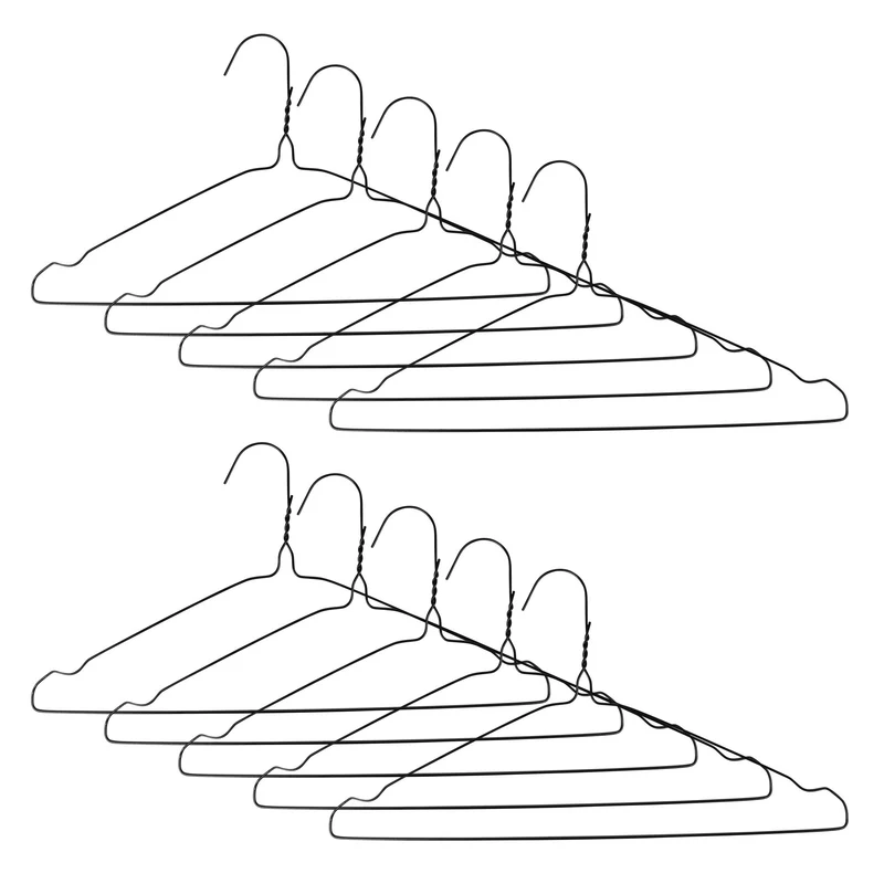 Kleiderbügel Metall 10-tlg. schwarz – Breite 40 cm, 40 cm