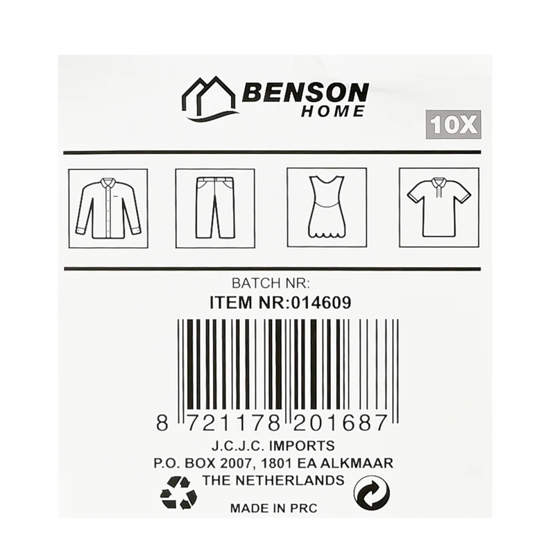 Kleiderbügel Metall 10-tlg. schwarz – Breite 40 cm, 40 cm