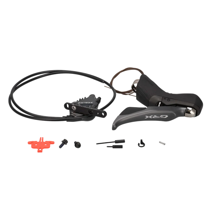 Shimano GRX ST-RX810 Schalthebel BR-RX810 Scheibenbremse Flatmount rechts hinten (11-fach) mit Adapter