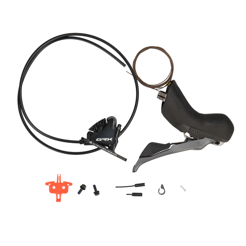 Shimano GRX ST-RX810 Schalthebel BR-RX810 Scheibenbremse Flatmount rechts hinten (11-fach) mit Adapter