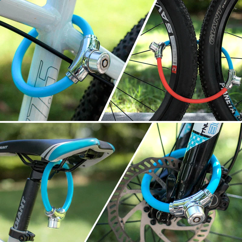 ROCKBROS Fahrradschloss Kabelschloss mit Klettverschlüssen ohne Schlüssel