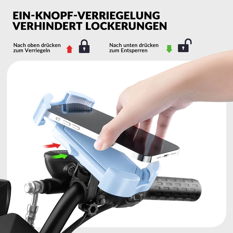 Handyhalterung Fahrrad Handyhalter Motorrad 360° Drehbar für 4,7-7,0 Zoll