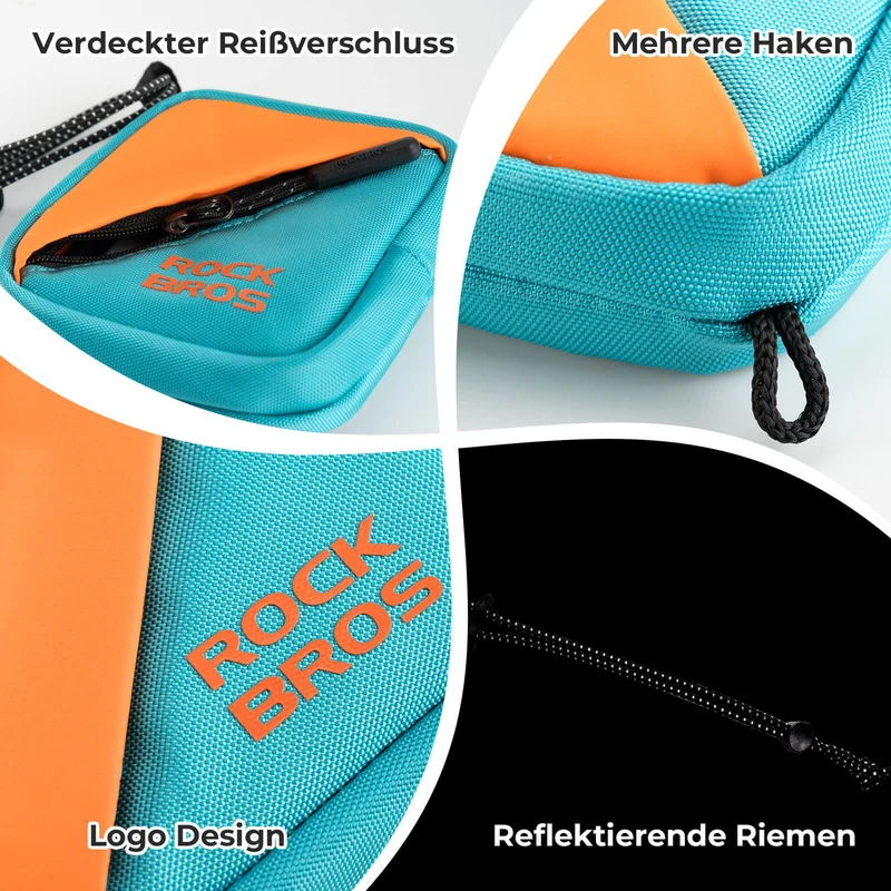 ROCKBROS Mini Fahrrad Satteltasche Fahrradtasche Geldbörse mit Gurt 0,25L