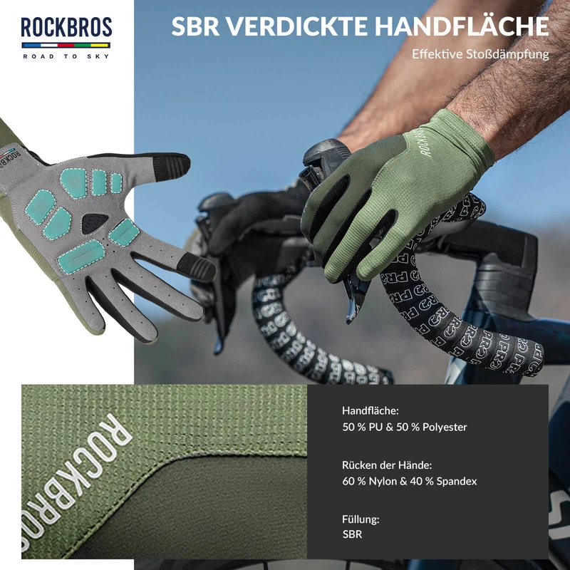 ROAD TO SKY Fahrradhandschuhe mit Touchscreen Atmungsaktiv Herren/Damen